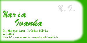 maria ivanka business card