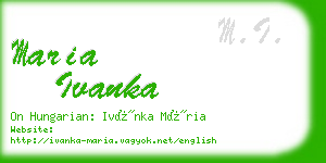 maria ivanka business card